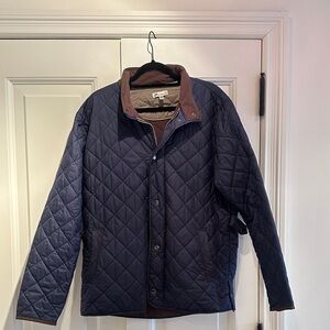 Peter Millar Quilted Jacket - Navy and Brown